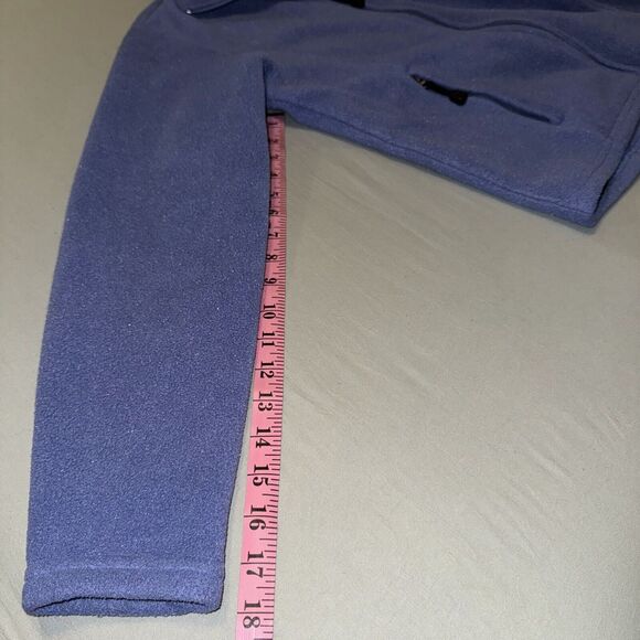 L.L. Bean Fleece Jacket Women's Medium Light Blue Long Sleeve Mock Neck Full Zip - Picture 9 of 10